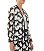 Color:Black/White - Image 3 - Openwork Woven Floral Print Lace Coordinating Statement Jacket
