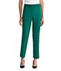 Ming Wang Petite Knit Elastic Waist Straight Leg Pull-On Ankle Pants, Color:Everest - Image 1