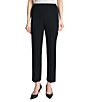 Ming Wang Petite Knit Pull-On Ankle Straight Leg Pants, Color:Black - Image 1