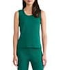 Ming Wang Petite Knit Scoop Neck Sleeveless Tank, Color:Everest - Image 1