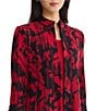 Ming Wang Petite Size Jacquard Knit Abstract Stand Collar Bracelet Sleeve Single Button-Front Jacket - Image 4