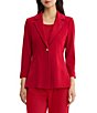 Ming Wang Petite Size Wrinkle-Resistant Knit Notch Lapel Collar Bracelet Sleeve Single-Button Jacket - Image 1