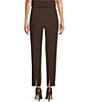 Ming Wang Petite Stretch Crepe Flat Front Straight Leg Ankle Pants - Image 2