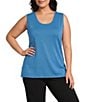 Ming Wang Plus Size Knit Scoop Neck Sleeveless Coordinating Tank - Image 1