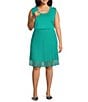 Ming Wang Plus Ribbed A-Line Midi Skirt, Color:Emerald Awe - Image 3