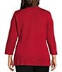 Ming Wang Plus Size Wrinkle-Resistant Knit Notch Lapel Collar Bracelet Sleeve Single-Button Jacket - Image 2