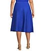 Ming Wang Plus Size Aria Soft Knit A-Line Skirt, Color:Sapphire Sea - Image 2