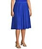 Ming Wang Plus Size Aria Soft Knit A-Line Skirt, Color:Sapphire Sea - Image 3