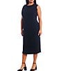 Ming Wang Plus Size Basic Sleeveless Scoop Neck Tank Midi Dress - Image 1