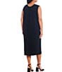 Ming Wang Plus Size Basic Sleeveless Scoop Neck Tank Midi Dress - Image 2