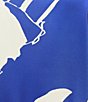 Color:Sapphire Sea/White - Image 3 - Plus Size Crepe de Chine Boat Neck Short Ruffle Sleeve Belted Shift Dress