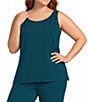 Ming Wang Plus Size Crepe Scoop Neck Sleeveless Tank - Image 1