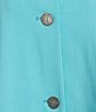 Ming Wang Plus Size Deco Crepe Winged Collar Bracelet Tulip Sleeve Jacket, Color:Calypso Blue - Image 5