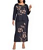 Ming Wang Plus Size Jacquard Floral Soft Knit Pull-On Midi Coordinating Skirt - Image 3