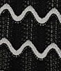 Color:Black/White - Image 4 - Plus Size Knit Zig-Zag Pattern Round Neck Long Sleeve Hook Front Jacket