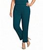Ming Wang Plus Size Stretch Crepe Flat Front Straight-Leg Ankle Pants - Image 1
