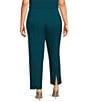 Ming Wang Plus Size Stretch Crepe Flat Front Straight-Leg Ankle Pants - Image 2