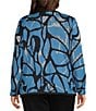 Ming Wang Plus Size Wrinkle-Resistant Jacquard Knit Abstract Long Sleeve Jacket - Image 2