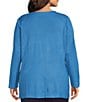 Ming Wang Plus Size Wrinkle-Resistant Tailored Textural Tonal Knit Long Sleeve Jacket - Image 2