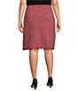Ming Wang Plus Size x Anna Marie A-Line Fringe Trim Tweed Knit Pull-On Coordinating Skirt - Image 2