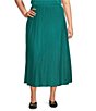 Ming Wang Plus Soft Knit Pleated A-line Skirt, Color:Everest - Image 1