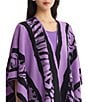 Ming Wang Printed Cozy Knit Open-Front Poncho Wrap - Image 4