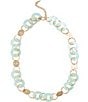 Color:Gold/Mint - Image 1 - Resin Link Collar Necklace