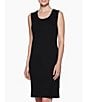 Color:Black - Image 1 - Sleeveless Scoop Neck Side Slit Tank Dress