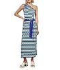 Color:Bermuda/Sapphire Sea/Multi - Image 1 - Soft Knit Chevron Print Sleeveless One Shoulder Maxi Column Dress