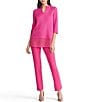 Ming Wang Soft Knit Relaxed Burnout Split Neck 3/4 Sleeve Tunic - Image 4