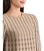 Ming Wang Soft Knit Round Neck Long Sleeve Top, Color:Taupe Multi - Image 3