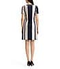Ming Wang Soft Knit Stripe V-Neck Short Sleeve Button Front Dress - Image 2