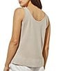 Ming Wang Soft Knit V-Neck Sleeveless Side Slit Tank, Color:Limestone - Image 2