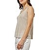 Ming Wang Soft Knit V-Neck Sleeveless Side Slit Tank, Color:Limestone - Image 3