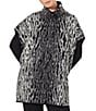 Ming Wang Soft Knit Zebra Print Turtleneck Short Sleeve Tunic, Color:Black/Ivory - Image 6