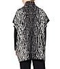 Ming Wang Soft Knit Zebra Print Turtleneck Short Sleeve Tunic, Color:Black/Ivory - Image 7