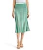 Ming Wang Soft Stripe Knit Pull-On Flounce Skirt - Image 1