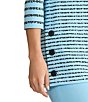 Ming Wang Soft Stripe Knit Square Neck 3/4 Sleeve Side Button Tunic - Image 5
