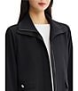 Ming Wang Solid Stretch Deco Crepe Wing Collar Long Sleeve Zip-Front Jacket - Image 5