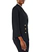 Ming Wang Stand Collar 3/4 Sleeve Button Trim Knit Coordinating Jacket - Image 4