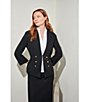Ming Wang Stand Collar 3/4 Sleeve Button Trim Knit Coordinating Jacket - Image 5