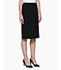 Color:Black - Image 3 - Elastic Waist Straight Knee Length Skirt