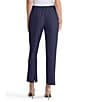 Ming Wang Stretch Crepe Flat Front Straight-Leg Ankle Pants, Color:Indigo - Image 2
