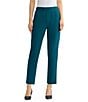 Ming Wang Stretch Crepe Flat Front Straight Leg Ankle Pants - Image 1