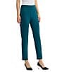 Ming Wang Stretch Crepe Flat Front Straight Leg Ankle Pants - Image 3