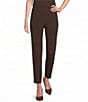 Ming Wang Stretch Crepe Flat Front Straight Leg Ankle Pants - Image 1