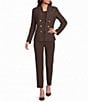 Ming Wang Stretch Crepe Flat Front Straight Leg Ankle Pants - Image 3