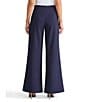 Ming Wang Stretch Crepe Flat Front Wide-Leg Pants, Color:Indigo - Image 2