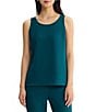 Ming Wang Stretch Crepe Scoop Neck Sleeveless Tank - Image 1