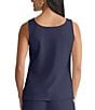 Ming Wang Stretch Crepe Scoop Neck Sleeveless Tank, Color:Indigo - Image 2